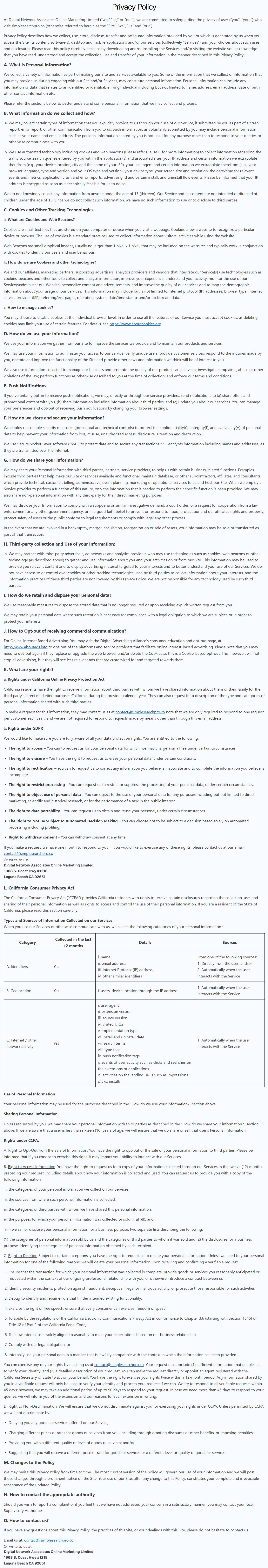 Privacy Policy